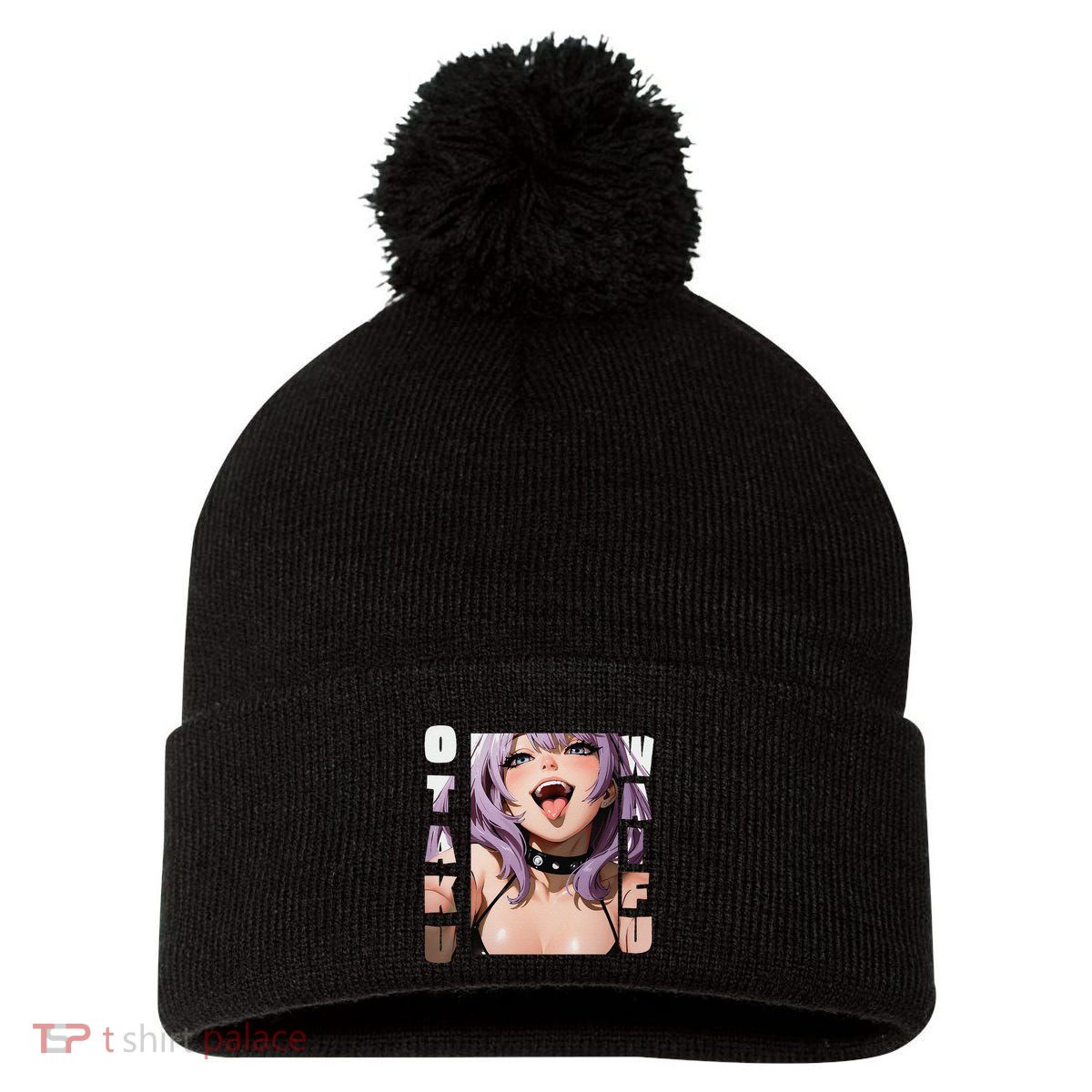 Lewd Anime Otaku Waifu Anime Manga Hentai Face Gift Pom Pom 12in Knit Beanie