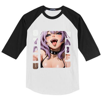 Lewd Anime Otaku Waifu Anime Manga Hentai Face Gift Kids Colorblock Raglan Jersey