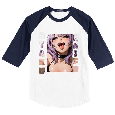 Lewd Anime Otaku Waifu Anime Manga Hentai Face Gift Baseball Sleeve Shirt