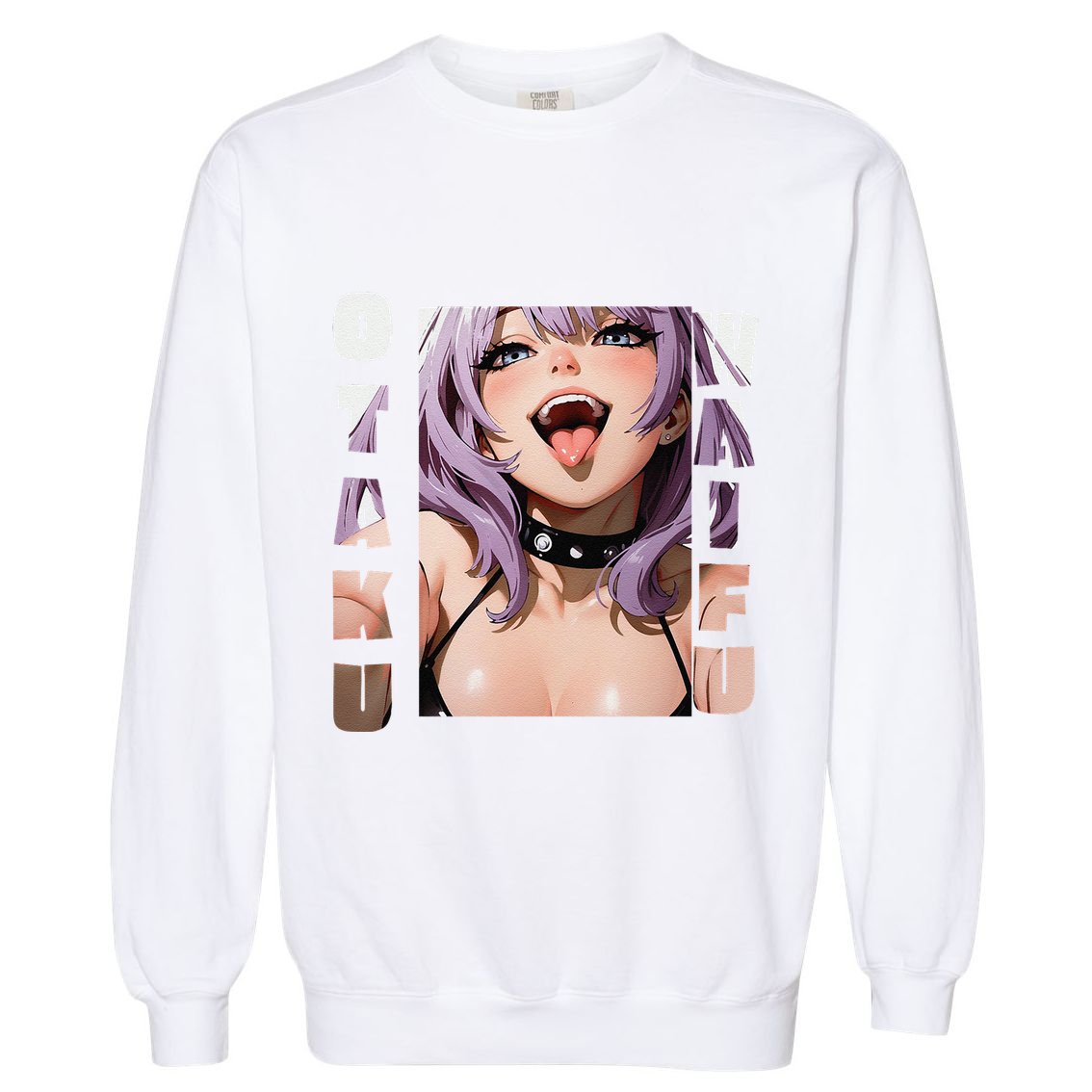 Lewd Anime Otaku Waifu Anime Manga Hentai Face Gift Garment-Dyed Sweatshirt