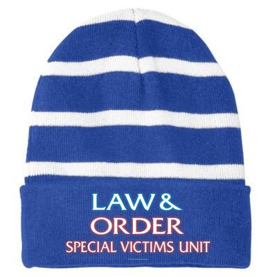 Law And Order: Special Victims Unit Funny Gift Striped Beanie with Solid Band