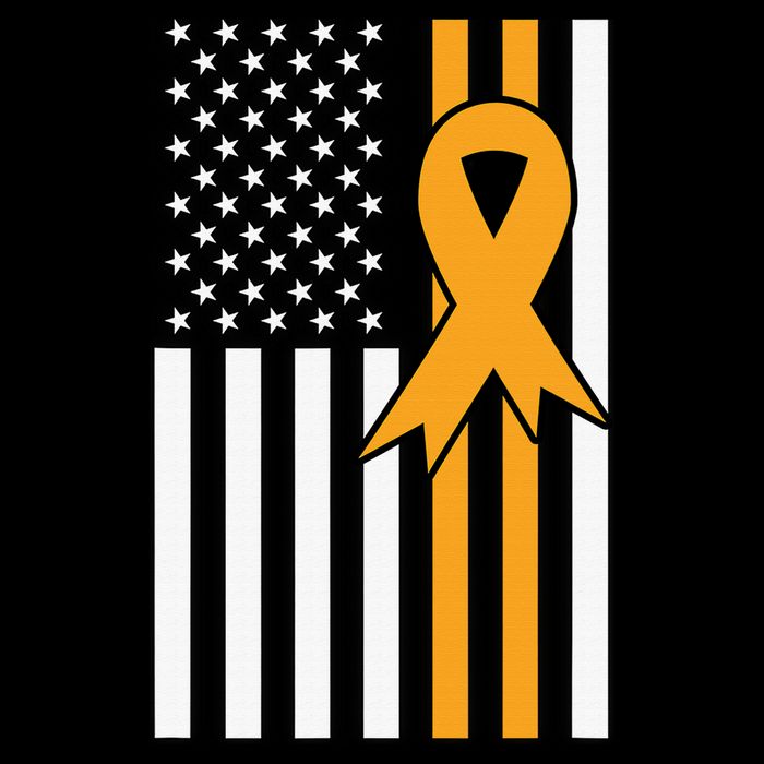 Leukemia Awareness Orange Ribbon USA American Flag Bucket Hat