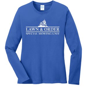 Lawn And Order Special Mowing Unit Funny Lawn Ladies Long Sleeve Shirt