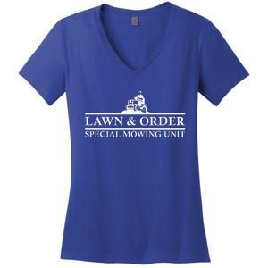 Lawn And Order Special Mowing Unit Funny Lawn Women's V-Neck T-Shirt