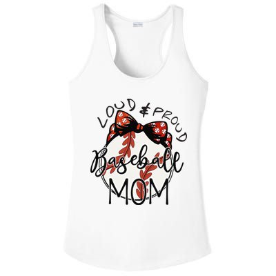 Loud And Proud Baseball Mom Funny Baseball Mother's Day Ladies PosiCharge Competitor Racerback Tank