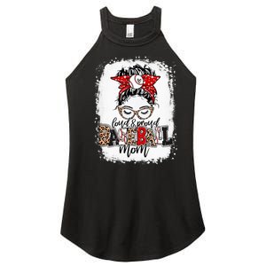 Loud And Proud BaseBall Mom Life Messy Bun Leopard Women's Perfect Tri Rocker Tank