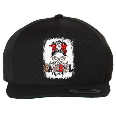 Loud And Proud BaseBall Mom Life Messy Bun Leopard Wool Snapback Cap