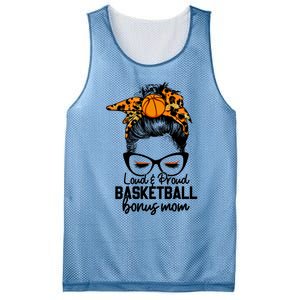 Loud And Proud Basketball Bonus Mom Messy Bun Game Day Vibes Cool Gift Mesh Reversible Basketball Jersey Tank