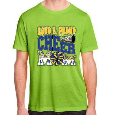 Loud And Proud Cheer Mom Leopard Cheerleader Blue Gift Adult ChromaSoft Performance T-Shirt