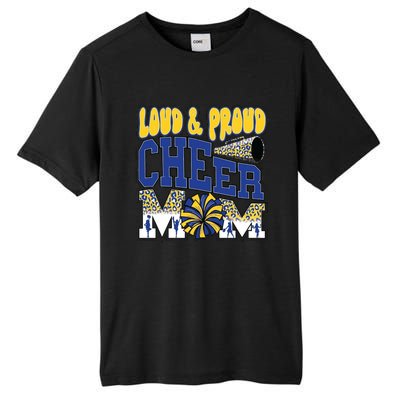 Loud And Proud Cheer Mom Leopard Cheerleader Blue Gift Tall Fusion ChromaSoft Performance T-Shirt