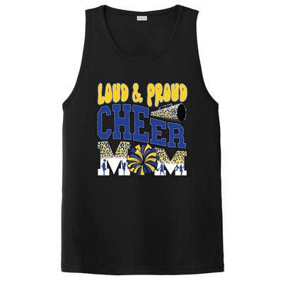 Loud And Proud Cheer Mom Leopard Cheerleader Blue Gift PosiCharge Competitor Tank