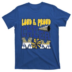 Loud And Proud Cheer Mom Leopard Cheerleader Blue Gift T-Shirt