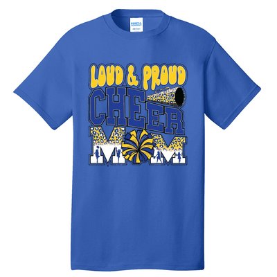 Loud And Proud Cheer Mom Leopard Cheerleader Blue Gift Tall T-Shirt