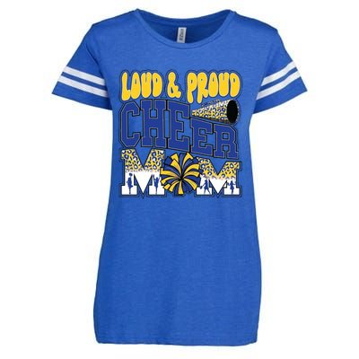 Loud And Proud Cheer Mom Leopard Cheerleader Blue Gift Enza Ladies Jersey Football T-Shirt