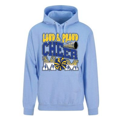 Loud And Proud Cheer Mom Leopard Cheerleader Blue Gift Unisex Surf Hoodie