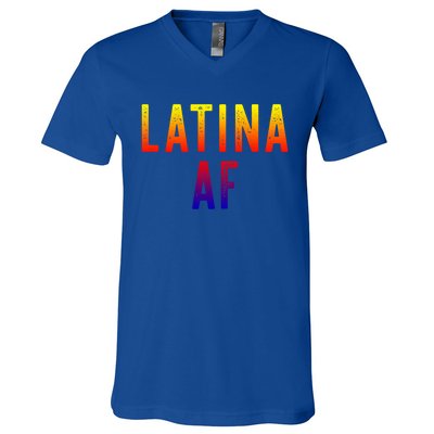 Latina Af Proud Immigrant Feminist Clothing Spanglish Gift V-Neck T-Shirt