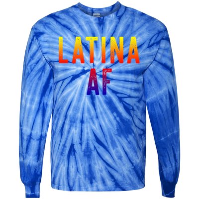 Latina Af Proud Immigrant Feminist Clothing Spanglish Gift Tie-Dye Long Sleeve Shirt