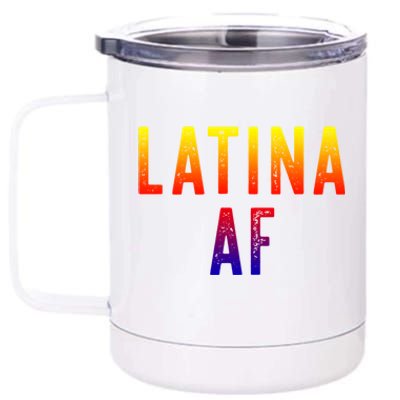 Latina Af Proud Immigrant Feminist Clothing Spanglish Gift 12 oz Stainless Steel Tumbler Cup