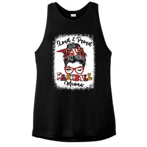 Loud And Proud Baseball Memaw Messy Bun Bleached Gift Ladies PosiCharge Tri-Blend Wicking Tank