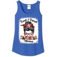 Loud And Proud Baseball Memaw Messy Bun Bleached Gift Ladies Essential Tank