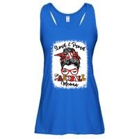 Loud And Proud Baseball Memaw Messy Bun Bleached Gift Ladies Essential Flowy Tank