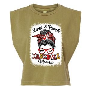 Loud And Proud Baseball Memaw Messy Bun Bleached Gift Garment-Dyed Women's Muscle Tee