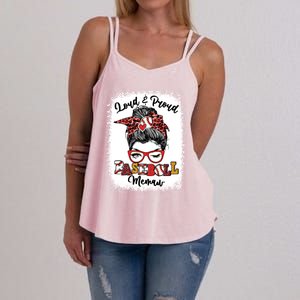 Loud And Proud Baseball Memaw Messy Bun Bleached Gift Women's Strappy Tank