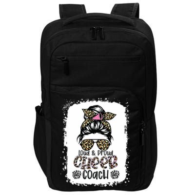 Loud And Proud Cheer Coach Leopard Messy Bun Bleached Impact Tech Backpack