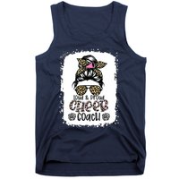 Loud And Proud Cheer Coach Leopard Messy Bun Bleached Tank Top