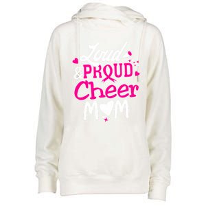 Loud And Proud Cheer Mom Breast Cancer Awareness Gift Womens Funnel Neck Pullover Hood