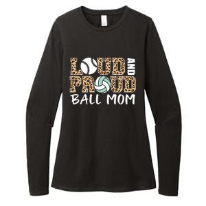 Loud And Proud Ball Mom Leopard Baseball Volleyball Mom Gift Womens CVC Long Sleeve Shirt