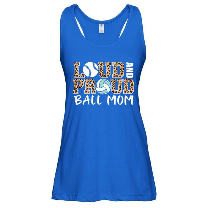 Loud And Proud Ball Mom Leopard Baseball Volleyball Mom Gift Ladies Essential Flowy Tank