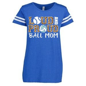 Loud And Proud Ball Mom Leopard Baseball Volleyball Mom Gift Enza Ladies Jersey Football T-Shirt