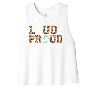 Loud And Proud Ball Mom Leopard Baseball Volleyball Mom Gift Women's Racerback Cropped Tank