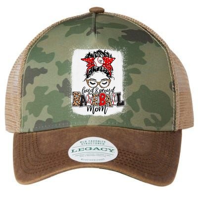 Loud And Proud Baseball Mom Messy Bun Bleached Legacy Tie Dye Trucker Hat