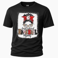 Loud And Proud Baseball Mom Messy Bun Bleached Cooling Performance Crew T-Shirt