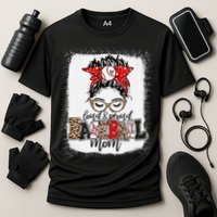 Loud And Proud Baseball Mom Messy Bun Bleached Cooling Performance Crew T-Shirt