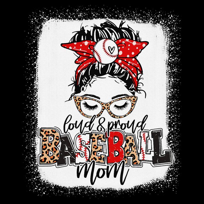 Loud And Proud Baseball Mom Messy Bun Bleached Cooling Performance Crew T-Shirt