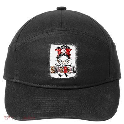 Loud And Proud Baseball Mom Messy Bun Bleached 7-Panel Snapback Hat