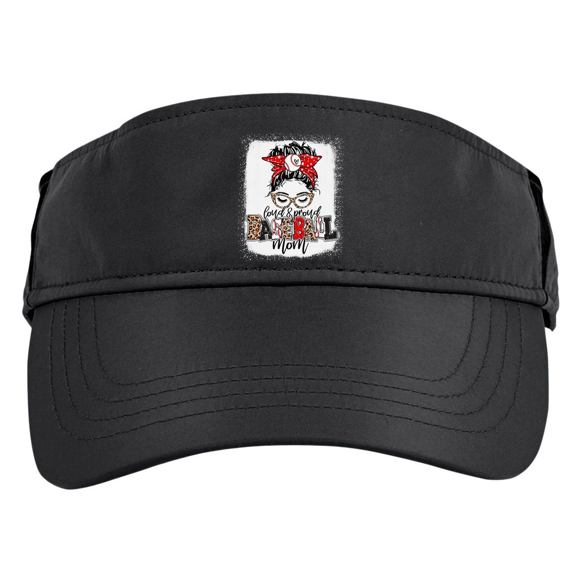 Loud And Proud Baseball Mom Messy Bun Bleached Adult Drive Performance Visor
