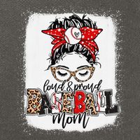 Loud And Proud Baseball Mom Messy Bun Bleached Cotton Canvas Backpack