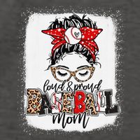 Loud And Proud Baseball Mom Messy Bun Bleached Vector Backpack