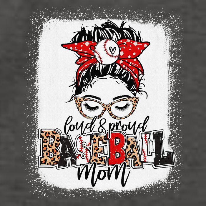 Loud And Proud Baseball Mom Messy Bun Bleached Vector Backpack