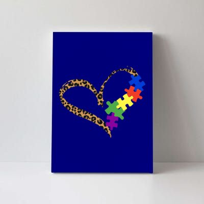 Love Autism Puzzle Leopard Graphic Autism Awareness Gift Canvas