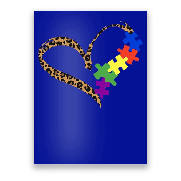 Love Autism Puzzle Leopard Graphic Autism Awareness Gift Poster