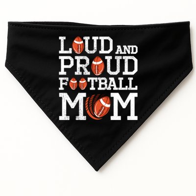Loud And Proud Football Mom Game Season Vintage Football Gift USA-Made Doggie Bandana