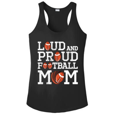 Loud And Proud Football Mom Game Season Vintage Football Gift Ladies PosiCharge Competitor Racerback Tank