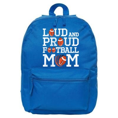 Loud And Proud Football Mom Game Season Vintage Football Gift 16 in Basic Backpack