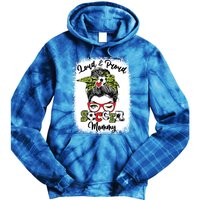 Loud And Proud Soccer Mommy Messy Bun Bleached Gift Tie Dye Hoodie