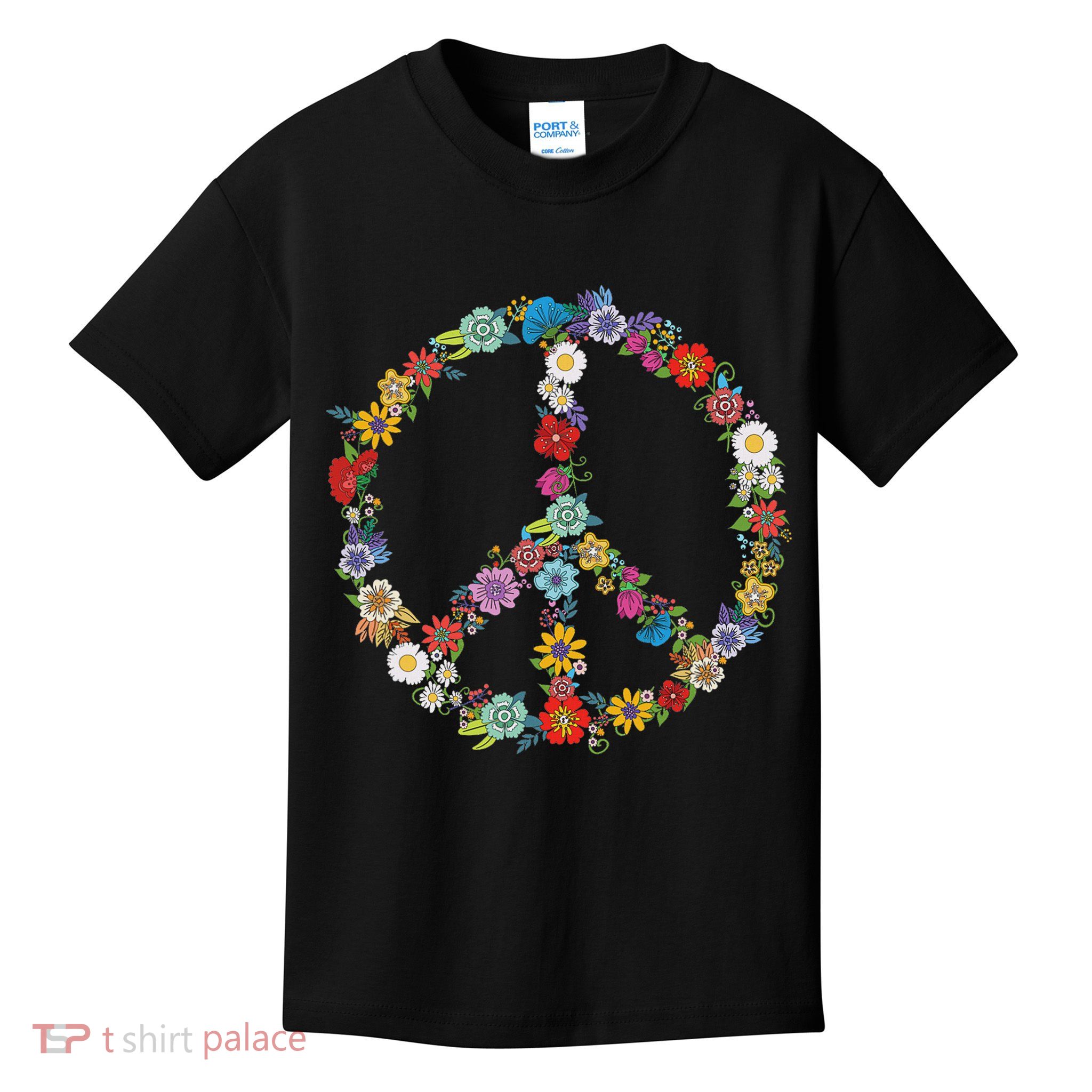 Love And Peace Flower Hippie Lover Beautiful Cute Funny Gift Kids T-Shirt
